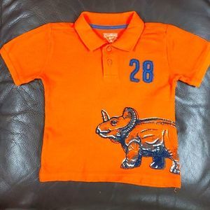 OshKosh 24 mths months orange polo shirt rhino